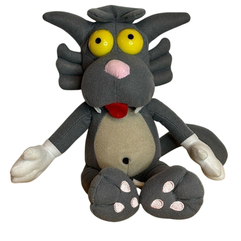 The Simpsons Scratchy Plush Stuffed Toy Gray Cat Cartoon Character